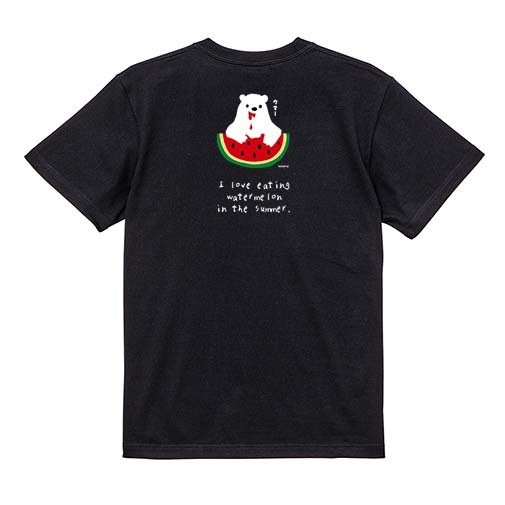 【Tシャツ】シロクマさんスイカウマー(wakat) 5.6oz Cotton:100%