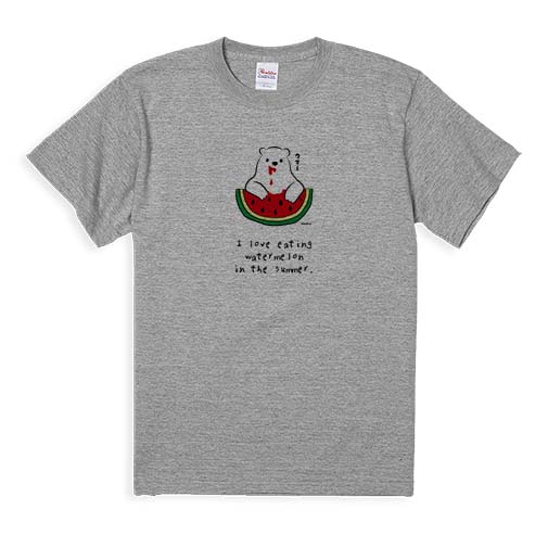 【Tシャツ】シロクマさんスイカウマー(wakat) 5.6oz Cotton:100%