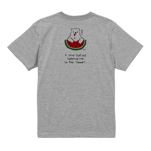 【Tシャツ】シロクマさんスイカウマー(wakat) 5.6oz Cotton:100%