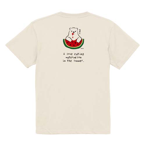 【Tシャツ】シロクマさんスイカウマー(wakat) 5.6oz Cotton:100%
