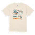 【Tシャツ】【釣りざんまい】釣り人と魚の遭遇_NB  5.6oz Cotton:100%