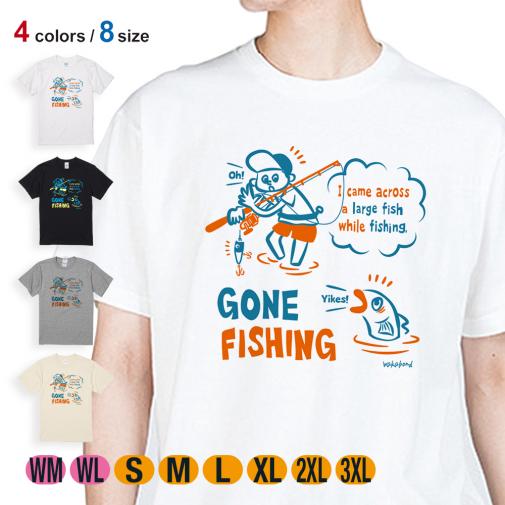 【Tシャツ】【釣りざんまい】釣り人と魚の遭遇_NB  5.6oz Cotton:100%