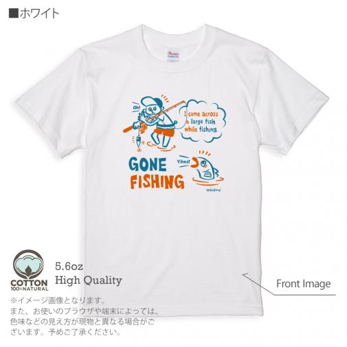 【Tシャツ】【釣りざんまい】釣り人と魚の遭遇_NB  5.6oz Cotton:100%