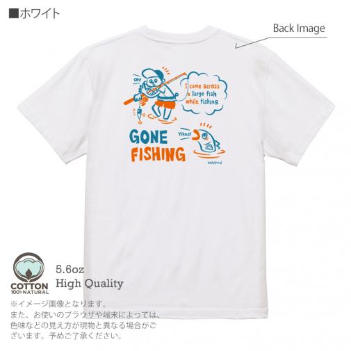 【Tシャツ】【釣りざんまい】釣り人と魚の遭遇_NB  5.6oz Cotton:100%