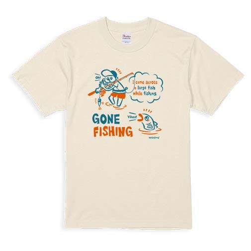 【Tシャツ】【釣りざんまい】釣り人と魚の遭遇_NB  5.6oz Cotton:100%