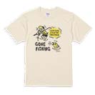【Tシャツ】【釣りざんまい】釣り人と魚の遭遇_DG  5.6oz Cotton:100%
