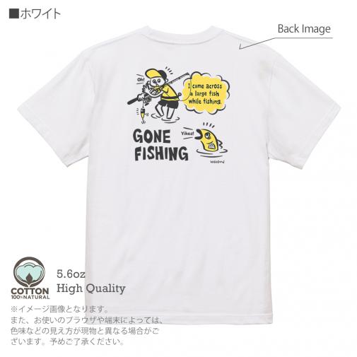 【Tシャツ】【釣りざんまい】釣り人と魚の遭遇_DG  5.6oz Cotton:100%