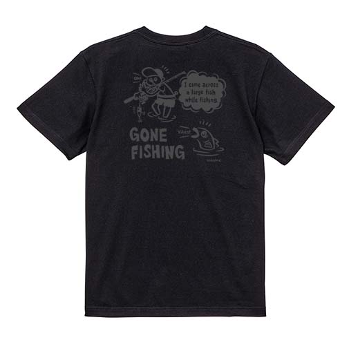 【Tシャツ】【釣りざんまい】釣り人と魚の遭遇_DG  5.6oz Cotton:100%