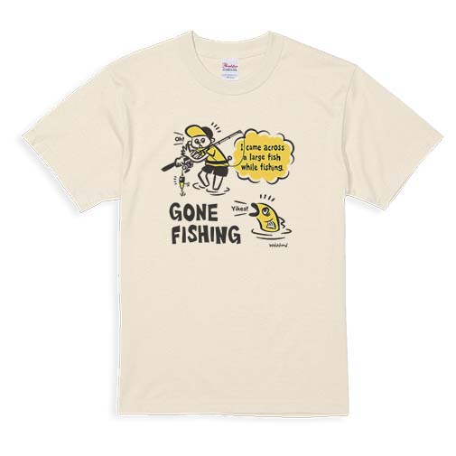 【Tシャツ】【釣りざんまい】釣り人と魚の遭遇_DG  5.6oz Cotton:100%