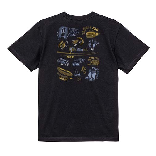 【Tシャツ】【釣りざんまい】PACK LIGHT, GO FISH.  5.6oz Cotton:100%