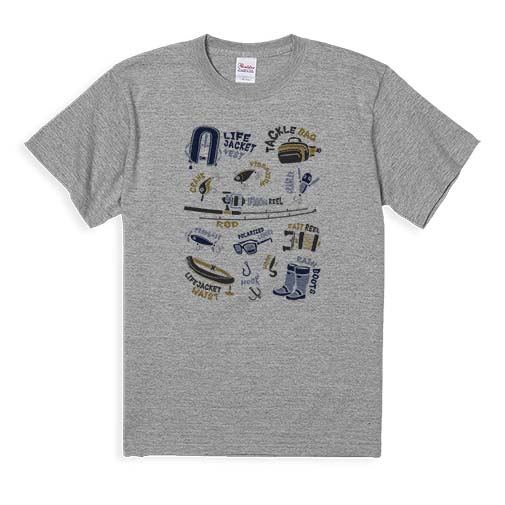 【Tシャツ】【釣りざんまい】PACK LIGHT, GO FISH.  5.6oz Cotton:100%