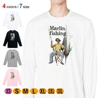 【長袖Tシャツ】カジキ釣り 5.6oz Cotton:100%