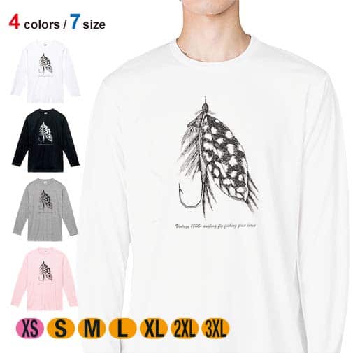 【長袖Tシャツ】Vintage 1800s angling fly fishing 5.6oz Cotton:100%