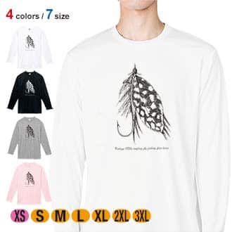 【長袖Tシャツ】Vintage 1800s angling fly fishing 5.6oz Cotton:100%
