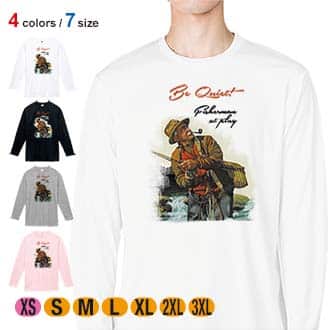 【長袖Tシャツ】静かにしてください! 5.6oz Cotton:100%