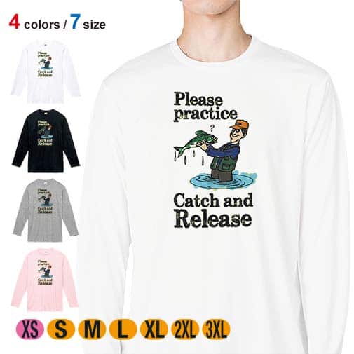 【長袖Tシャツ】キャッチアンドリリースを教えて? 5.6oz Cotton:100%