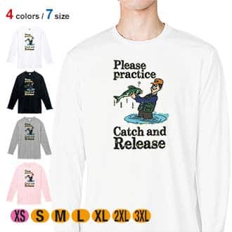 【長袖Tシャツ】キャッチアンドリリースを教えて? 5.6oz Cotton:100%
