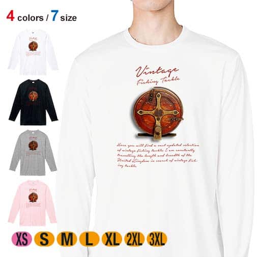 【長袖Tシャツ】ビンテージフライリール 5.6oz Cotton:100%