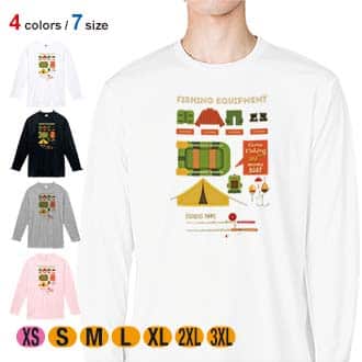 【長袖Tシャツ】釣りの準備 5.6oz Cotton:100%