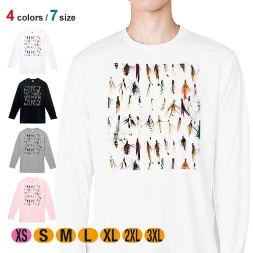 【長袖Tシャツ】フライのパターン 5.6oz Cotton:100%