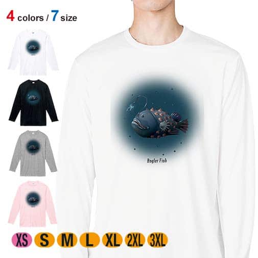 【長袖Tシャツ】アンコウ　anglerfish 5.6oz Cotton:100%