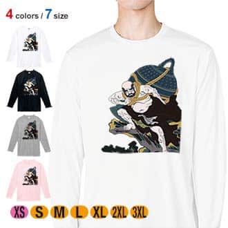 【長袖Tシャツ】歌川国芳 其面影程能写絵 弁けい たいこもちのイラスト 5.6oz Cotton:100%