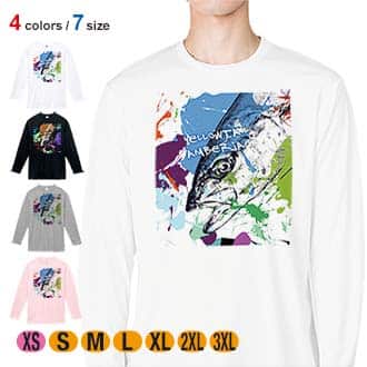 【長袖Tシャツ】ヒラマサ　ペンキペイント 5.6oz Cotton:100%