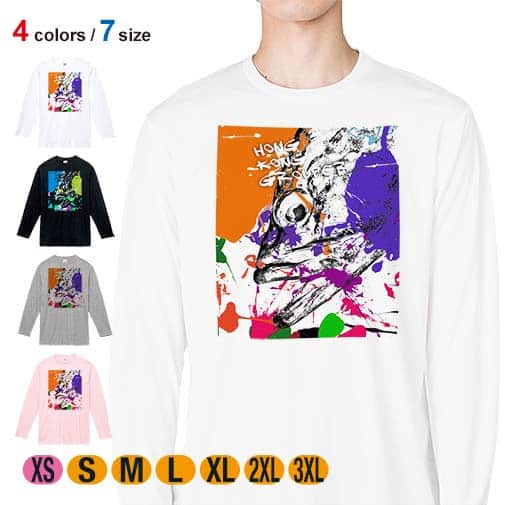 【長袖Tシャツ】キジハタ ペンキペイント 5.6oz Cotton:100%