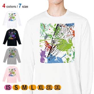 【長袖Tシャツ】パイク　ペンキペイント 5.6oz Cotton:100%