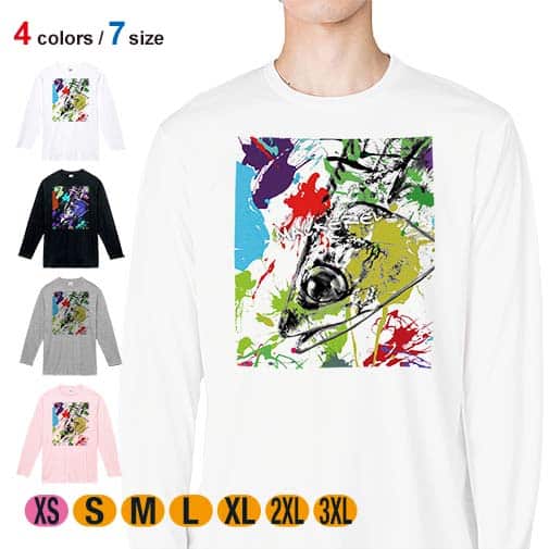 【長袖Tシャツ】マサバ　ペンキペイント 5.6oz Cotton:100%