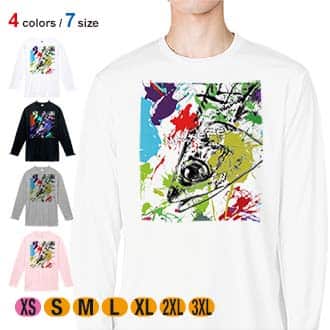 【長袖Tシャツ】マサバ　ペンキペイント 5.6oz Cotton:100%