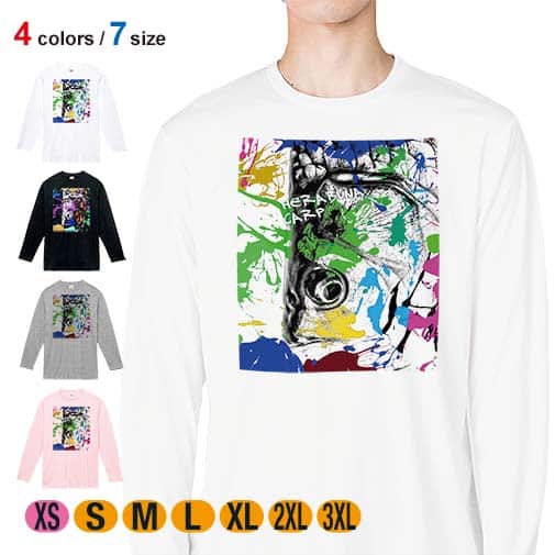 【長袖Tシャツ】ヘラブナ ペンキペイント 5.6oz Cotton:100%
