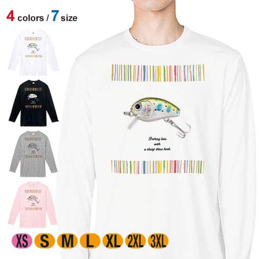 【長袖Tシャツ】おしゃれなミニルアー 5.6oz Cotton:100%