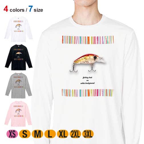 【長袖Tシャツ】おしゃれなミニルアー レッド 5.6oz Cotton:100%