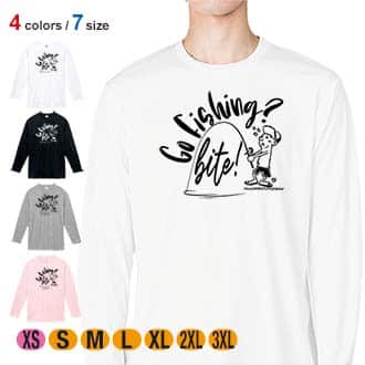【長袖Tシャツ】【釣りざんまい】ゴーゴーフィッシング! 5.6oz Cotton:100%