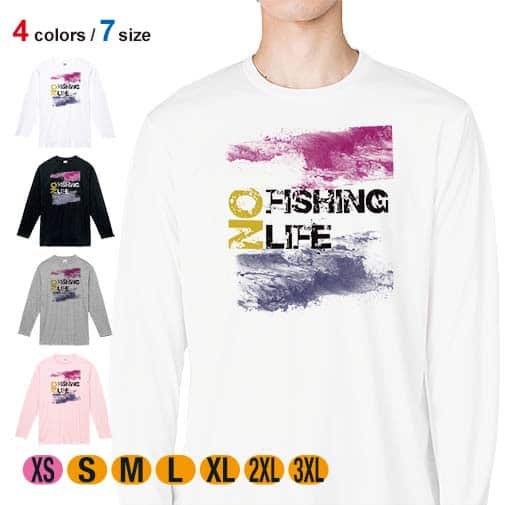【長袖Tシャツ】No Fishing No Life クラシック 5.6oz Cotton:100%