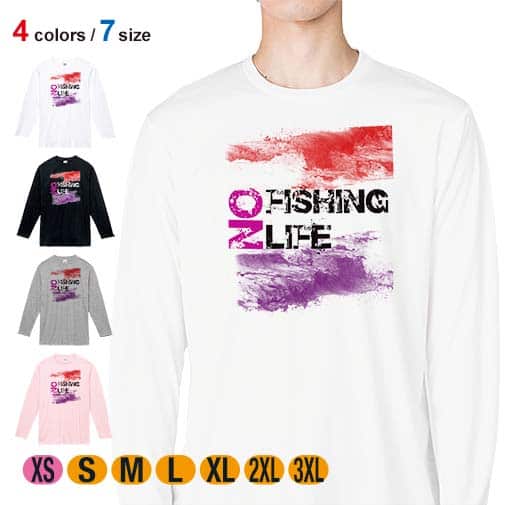 【長袖Tシャツ】No Fishing No Life パンク 5.6oz Cotton:100%