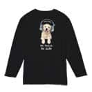 【長袖Tシャツ】レトリバーだってNo Music No Life 5.6oz Cotton:100%