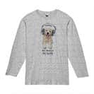 【長袖Tシャツ】レトリバーだってNo Music No Life 5.6oz Cotton:100%