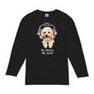 【長袖Tシャツ】トイプードルだってNo Music No Life 5.6oz Cotton:100%