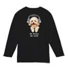 【長袖Tシャツ】トイプードルだってNo Music No Life 5.6oz Cotton:100%
