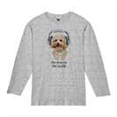 【長袖Tシャツ】トイプードルだってNo Music No Life 5.6oz Cotton:100%