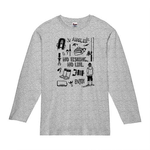 【長袖Tシャツ】【釣りざんまい】釣りに行く準備 5.6oz Cotton:100%