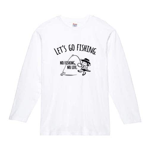 【長袖Tシャツ】【釣りざんまい】レッツゴーフィッシング ウトウトアングラー 5.6oz Cotton:100%