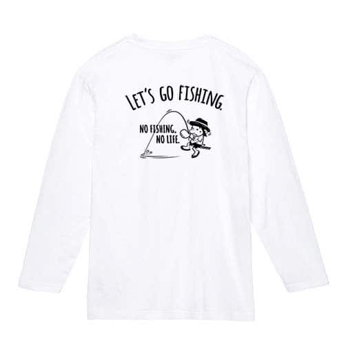 【長袖Tシャツ】【釣りざんまい】レッツゴーフィッシング ウトウトアングラー 5.6oz Cotton:100%