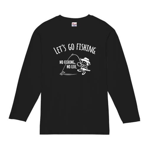 【長袖Tシャツ】【釣りざんまい】レッツゴーフィッシング ウトウトアングラー 5.6oz Cotton:100%