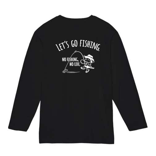 【長袖Tシャツ】【釣りざんまい】レッツゴーフィッシング ウトウトアングラー 5.6oz Cotton:100%