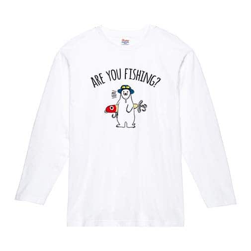 【長袖Tシャツ】【釣りざんまい】ルアーとシロクマさん 5.6oz Cotton:100%