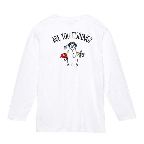 【長袖Tシャツ】【釣りざんまい】ルアーとシロクマさん 5.6oz Cotton:100%
