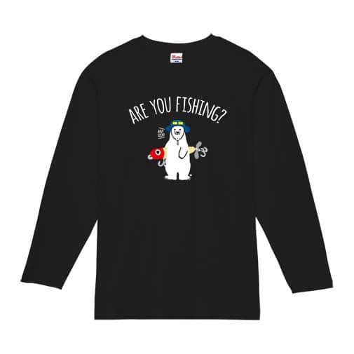【長袖Tシャツ】【釣りざんまい】ルアーとシロクマさん 5.6oz Cotton:100%